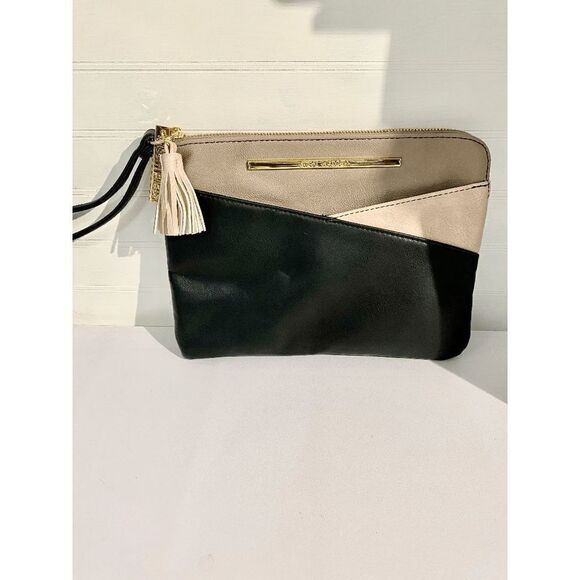 Steve Madden Women's Wrist Strap Clutch Bag Black, Pink and Tan - Picture 3 of 13